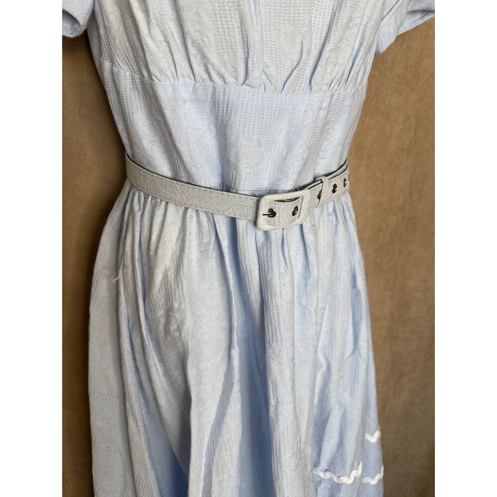 Unique Vintage Light Blue Ric Rac Cotton Swing Dress M NWT - Picture 7 of 9